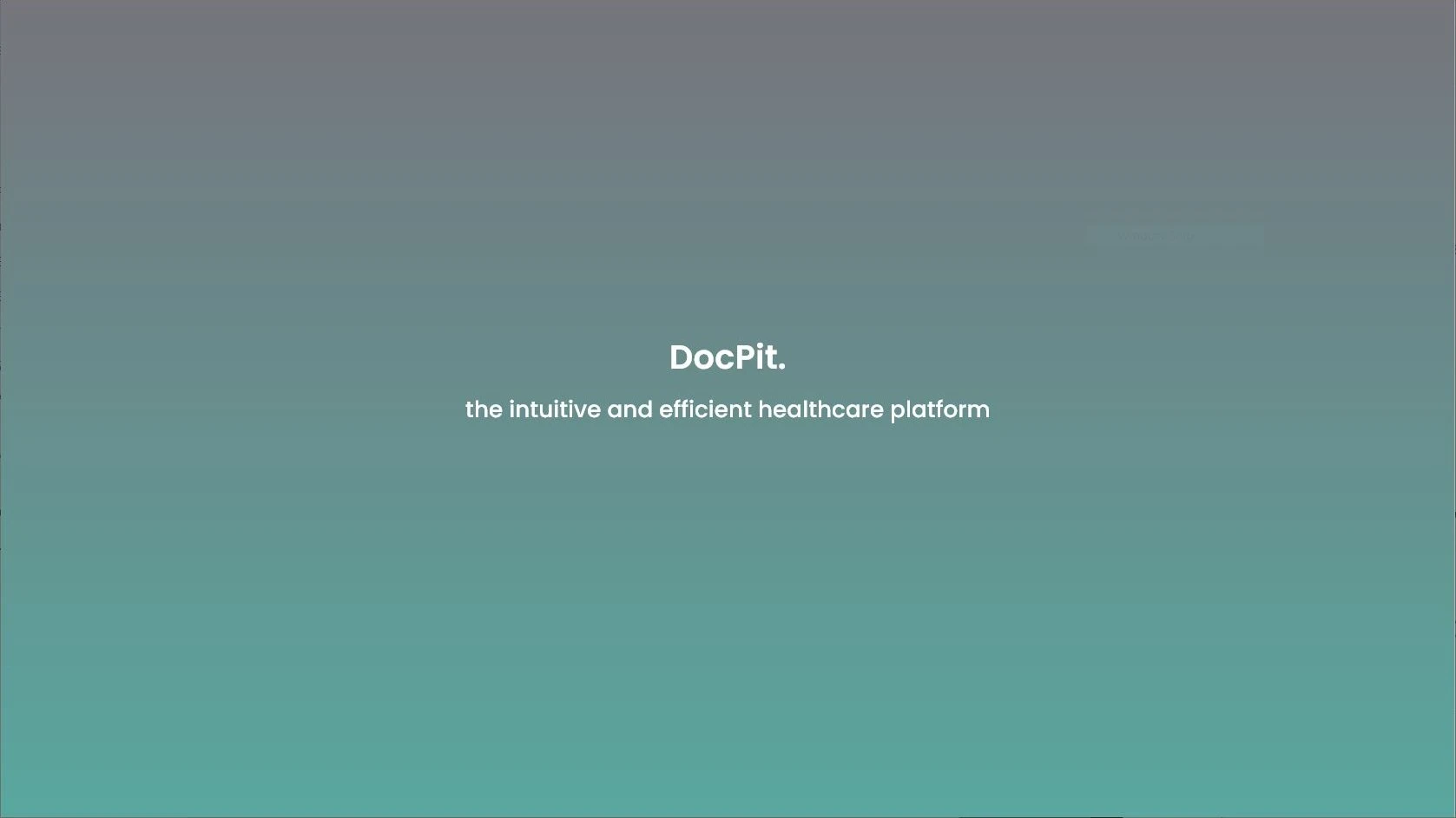 DocPit healthcare interface shown on desktop and mobile screens